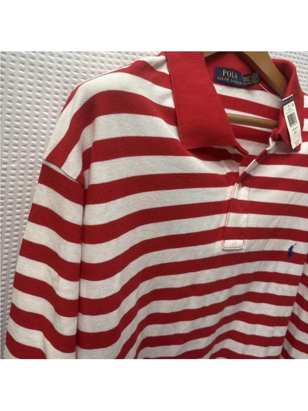 NWT Men’s Polo Ralph Lauren Red Stripe Polo Size 2XL T